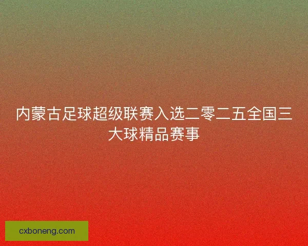 内蒙古足球超级联赛入选二零二五全国三大球精品赛事