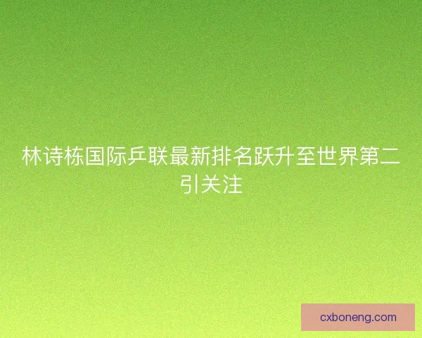 林诗栋国际乒联最新排名跃升至世界第二引关注 林诗栋国际乒联最新排名跃升至世界第二引关注